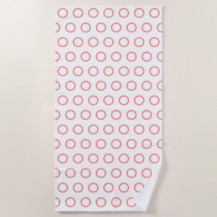 Serviette De Plage Motif du cercle blanc de corail moderne
