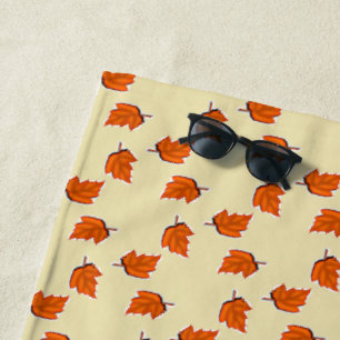 Serviette De Plage motif feuille Brown sec