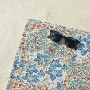 Serviette De Plage Motif floral de géranium sauvage Art nouveau vinta