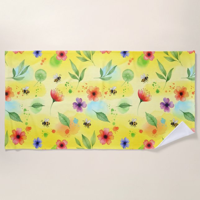 Serviette De Plage Motif fluide et dynamique (Devant)