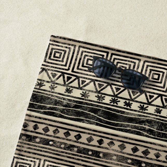 Serviette De Plage Motif géométrique africain (En situation)