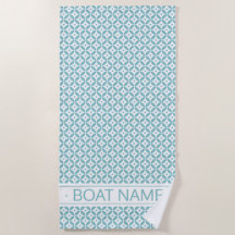 Motif géométrique Aqua. Nom du bateau Beach Towel