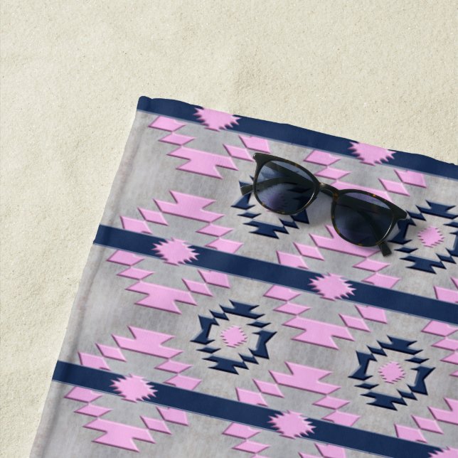 Serviette De Plage Motif géométrique du sud-ouest (En situation)