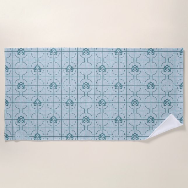 Serviette De Plage Motif géométrique Lotus Grid - Le Lotus Blanc (Devant)