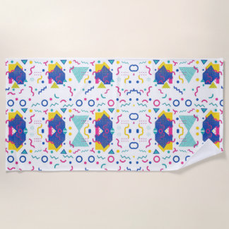 Serviette De Plage Motif géométrique Retro Memphis