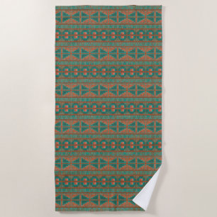 Serviette De Plage Motif géométrique Turquoise en cuivre du sud-ouest