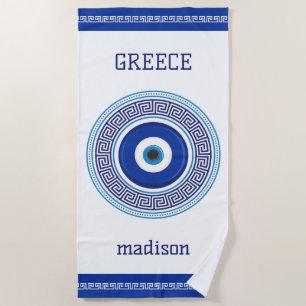 Serviette De Plage Motif grec mal oeil Nazar