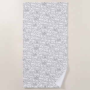 Serviette De Plage Motif heureux de dents