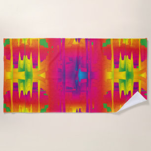 Serviette De Plage Motif indien de couleur vibrante festive 