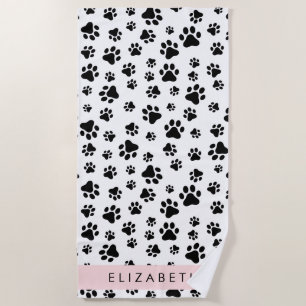 Serviette De Plage Motif mâle, Patrouilles de chien, Noir et Blanc, V