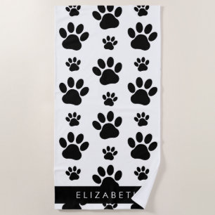 Serviette De Plage Motif mâle, Patrouilles de chien, Noir et Blanc, V