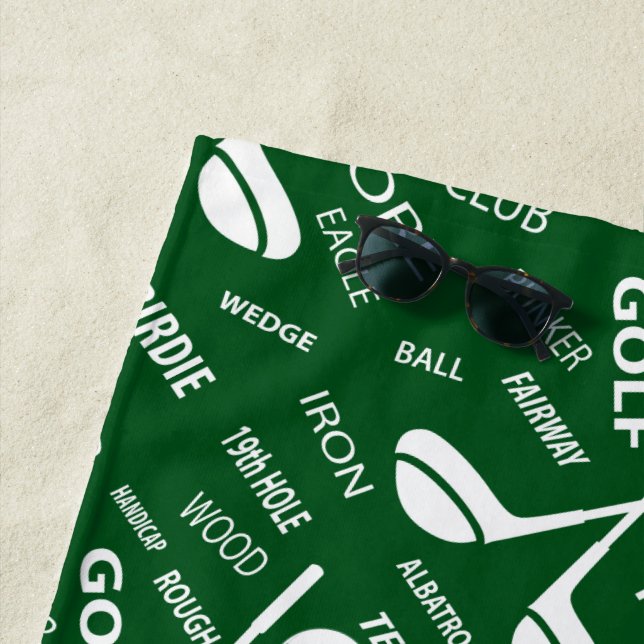 Serviette De Plage Motif monogramme pour Golfer (En situation)