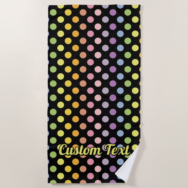 Serviette De Plage Motif Pois Rainbow (Devant)