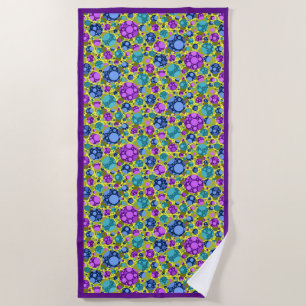 Serviette De Plage Motif pois rose bleu Turquoise -