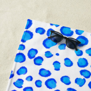 Serviette De Plage Motif Poster de animal moderne bleu violet