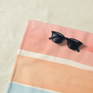 Serviette De Plage Motif rayé coloré aquarelle lumineux