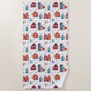 Serviette De Plage Motif scandinave d'art populaire de Chambre