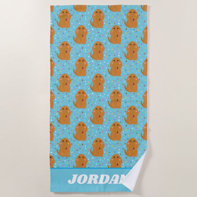 Serviette De Plage Motif Snuffleupagus Blue Stars & Dots (Devant)
