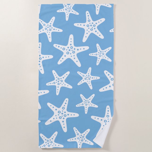 Serviette De Plage Motif Starfish Bleu (Devant)