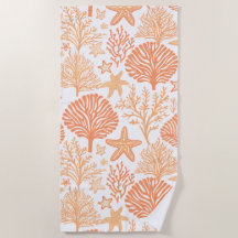 Motif tropical d'étoiles de mer et de corail