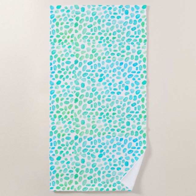 Serviette De Plage Motif Turquoise en verre de mer (Devant)