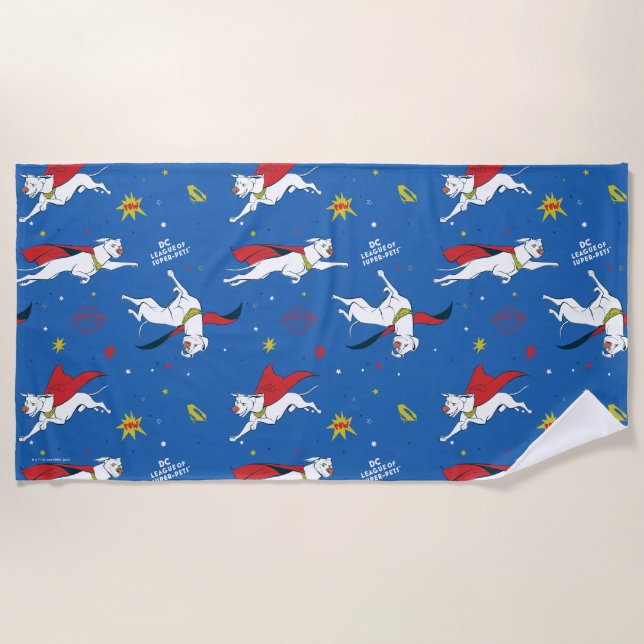 Serviette De Plage Motif volant Krypto (Devant)