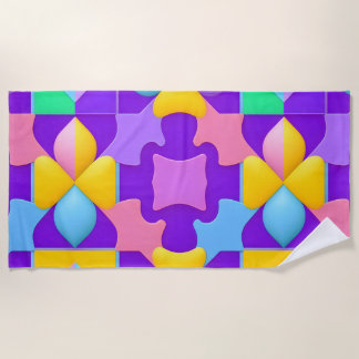 Serviette De Plage Motifs géométriques Abstraits colorés
