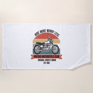 Serviette De Plage Moto Club Est vintage. 1982