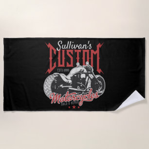Serviette De Plage Moto personnalisé Big Bad Bike Bike Garage
