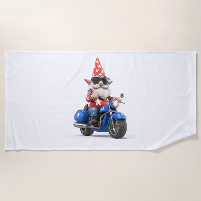 Serviette De Plage Motocyclette américaine Gnome (Devant)