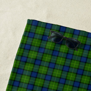 Serviette De Plage Muir Moore écossais vert bleu plaid