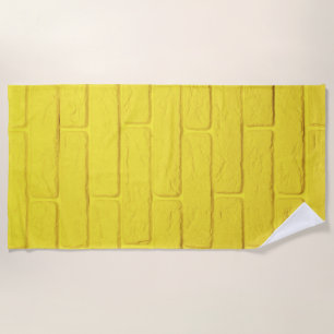Serviette De Plage mur en brique jaune