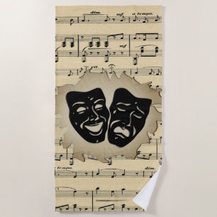Serviette De Plage Musique antique et masques de théâtre