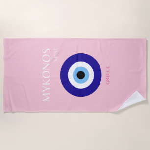Serviette De Plage Mykonos Muse, Mykonos, Rose