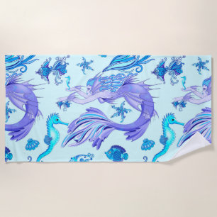Serviette De Plage Mystic Fairy Purple Créature Carreaux en céramique