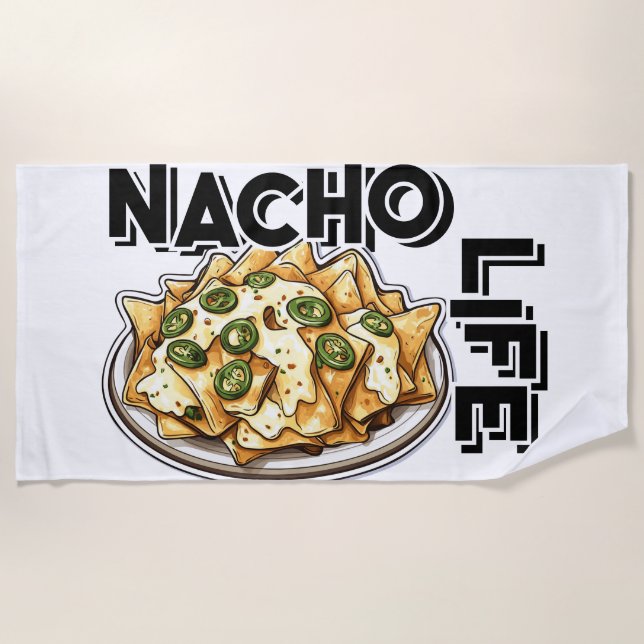 Serviette De Plage Nacho Life, amant nacho, (Devant)