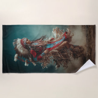 Serviette De Plage Native American Dancer Beach Towel