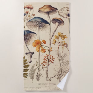 Serviette De Plage Naturaliste de champignons vintages