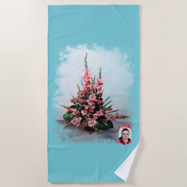 Serviette De Plage Nature morte de fleurs/Still life of flowers (Devant)