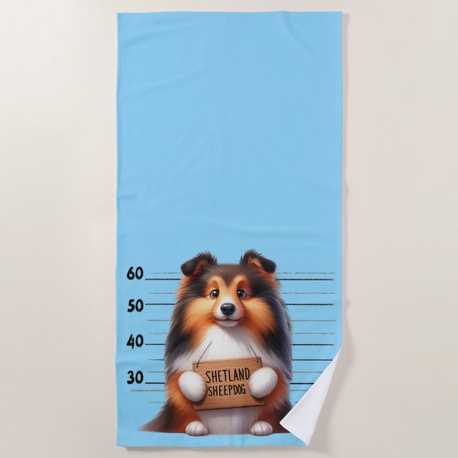 Serviette De Plage Naughty Shetland Sheepdog (Devant)