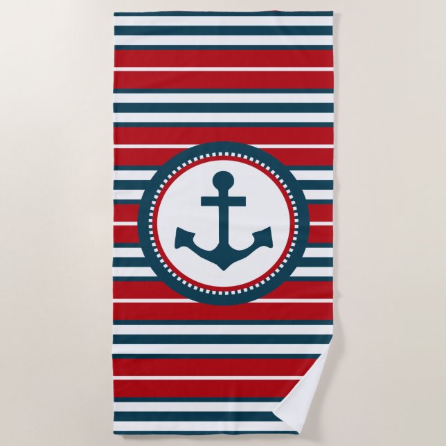 Serviette De Plage Nautical design (Devant)