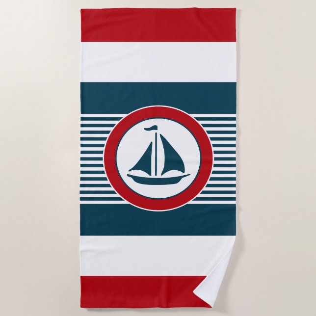 Serviette De Plage Nautical design (Devant)