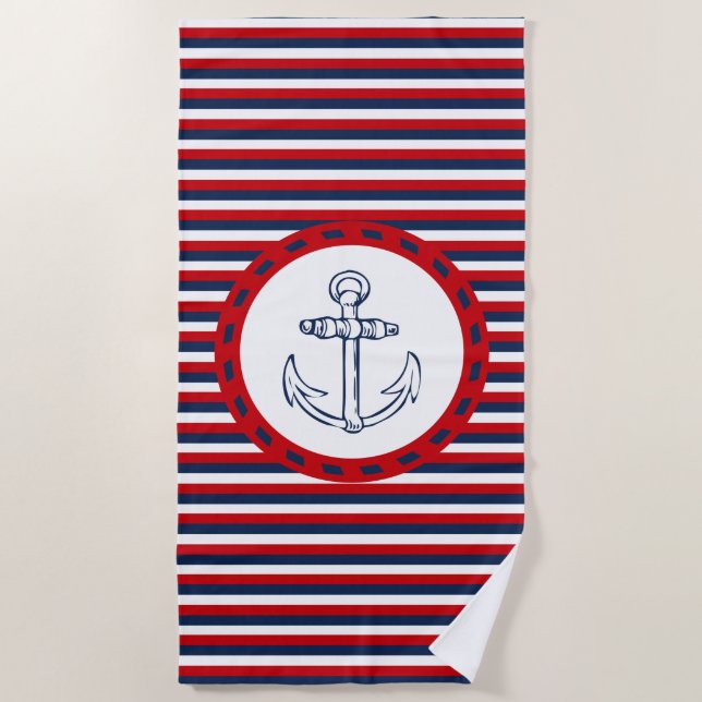 Serviette De Plage Nautical design (Devant)