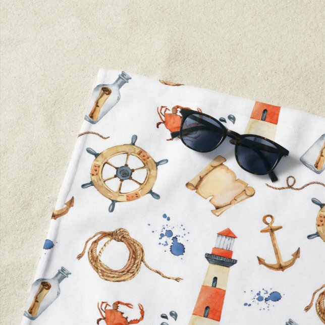 Serviette De Plage Nautique (En situation)