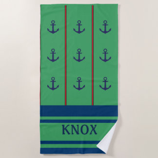 Serviette de plage nautique personnalisée | Côte p