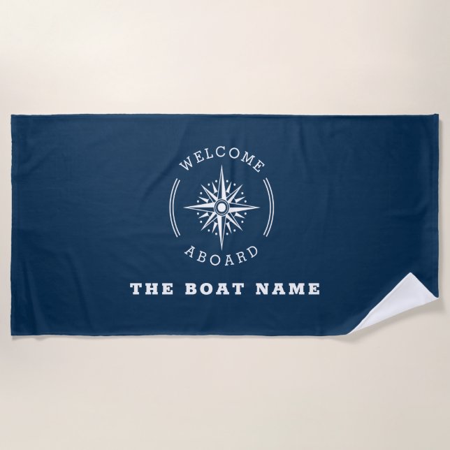 Serviette De Plage navire bleu marine (Devant)