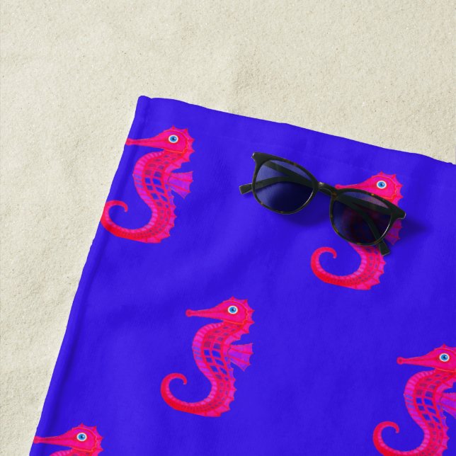 Serviette De Plage Neon Seahorse (En situation)