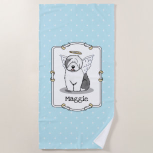 Serviette De Plage Nice Angel Old English Sheepdog (Gris 1) - mignon