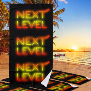 Serviette De Plage Niveau Supérieur Arizona Sunset Neon Noir