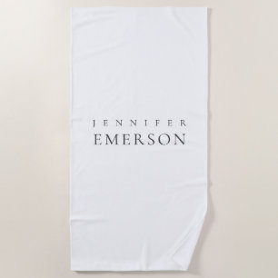 Serviette De Plage Noir blanc minimaliste moderne simple 